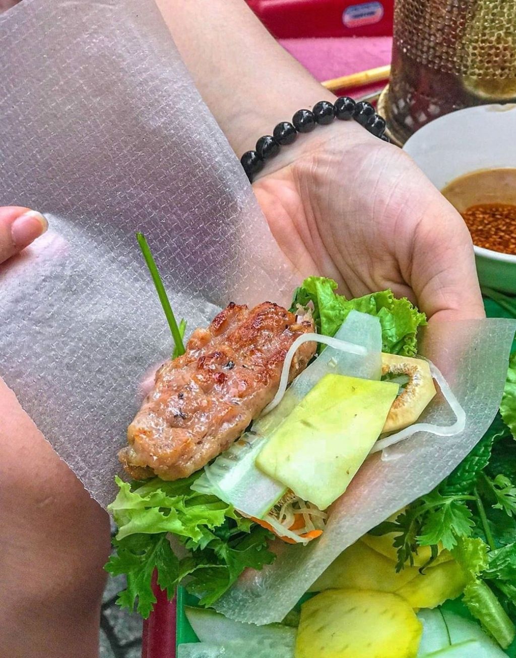 Enjoy Hue’s savory skewers with fresh herbs